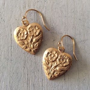 Gold Plated Heart Flowers Earrings Sundance Charm